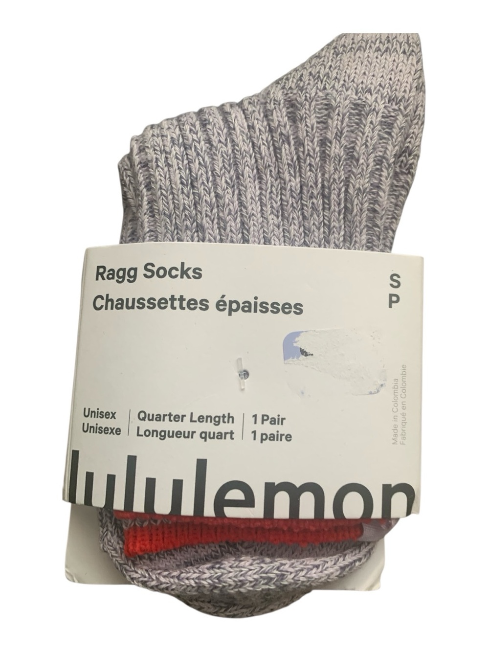 NWT Lululemon quarter length ragg socks Size S